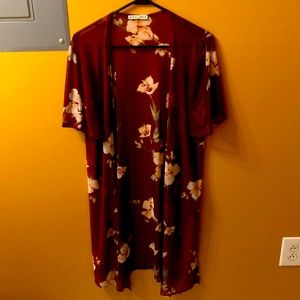 Brand moral fiber, burgundy sheer cover up size L